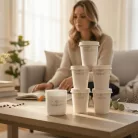 Refill & Glow Set – 5 Soy Wax Scented Candle Refills with Gift Glass Jar