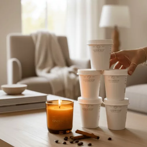 Refill & Glow Set – 5 Soy Wax Scented Candle Refills with Gift Glass Jar