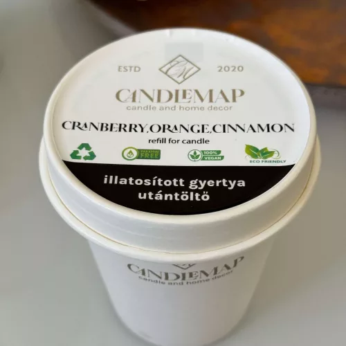 Cranberry, Orange & Cinnamon Soy Wax Scented Candle Refill