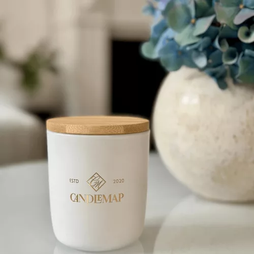 Glass jar for soy wax candles 300 ml - White